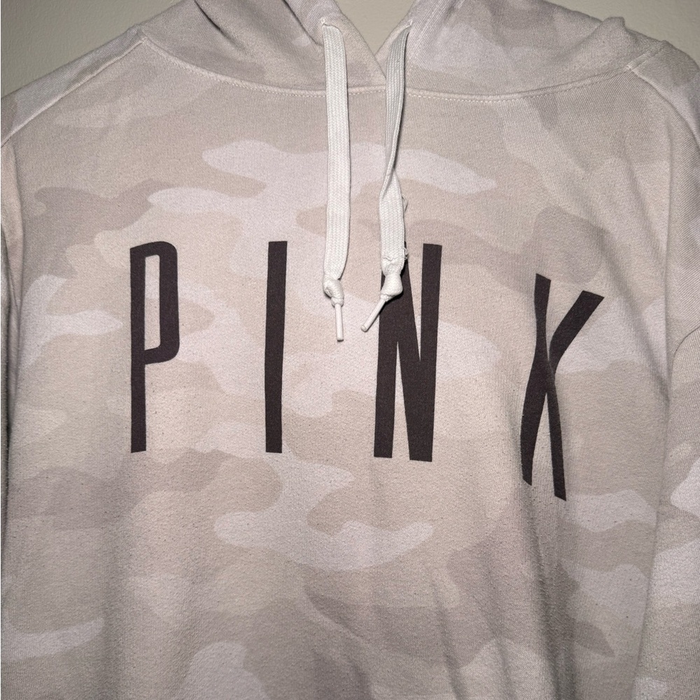 PINK Victoria's Secret Light Pink Camo Pullover Hoodie - Picture 2 of 5
